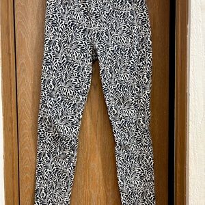 J. Crew Navy and White Leaf Pattern Pants